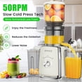 thumbnail image 2 of Cold Press Juicer Machine with 5.3 Large Feed Chute, 300W Masticating Slow Juicer Extractor for Whole Fruits Vegetables Easy Clean, 2 of 8
