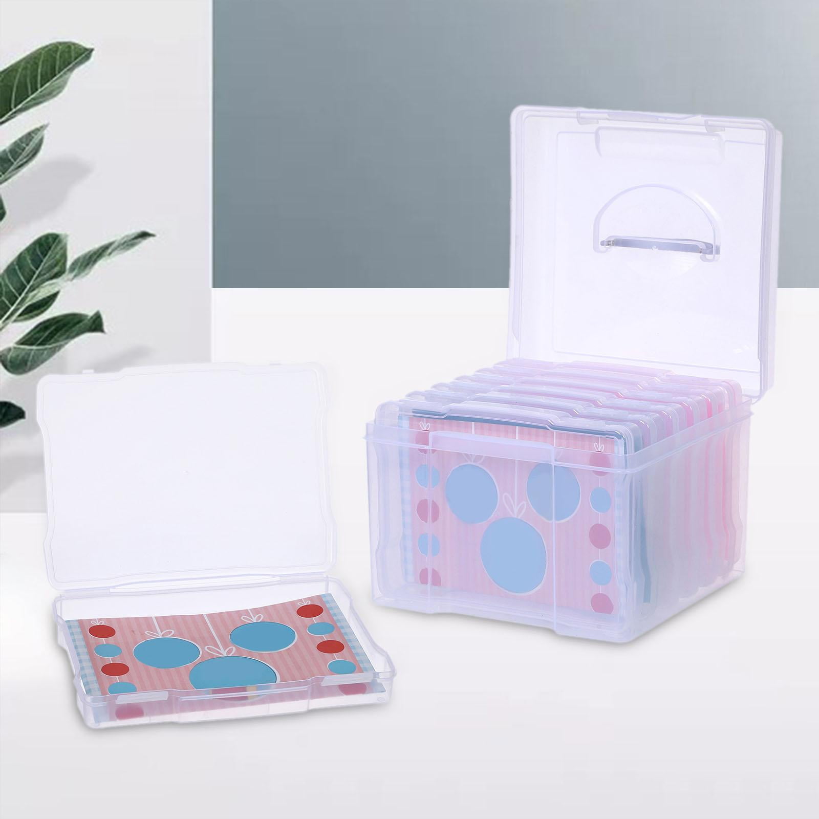 Greeting Card Storage Box Storage Bin Portable File Holder Photos Organizer Box for Card Holiday Letter Office Birthday Gift