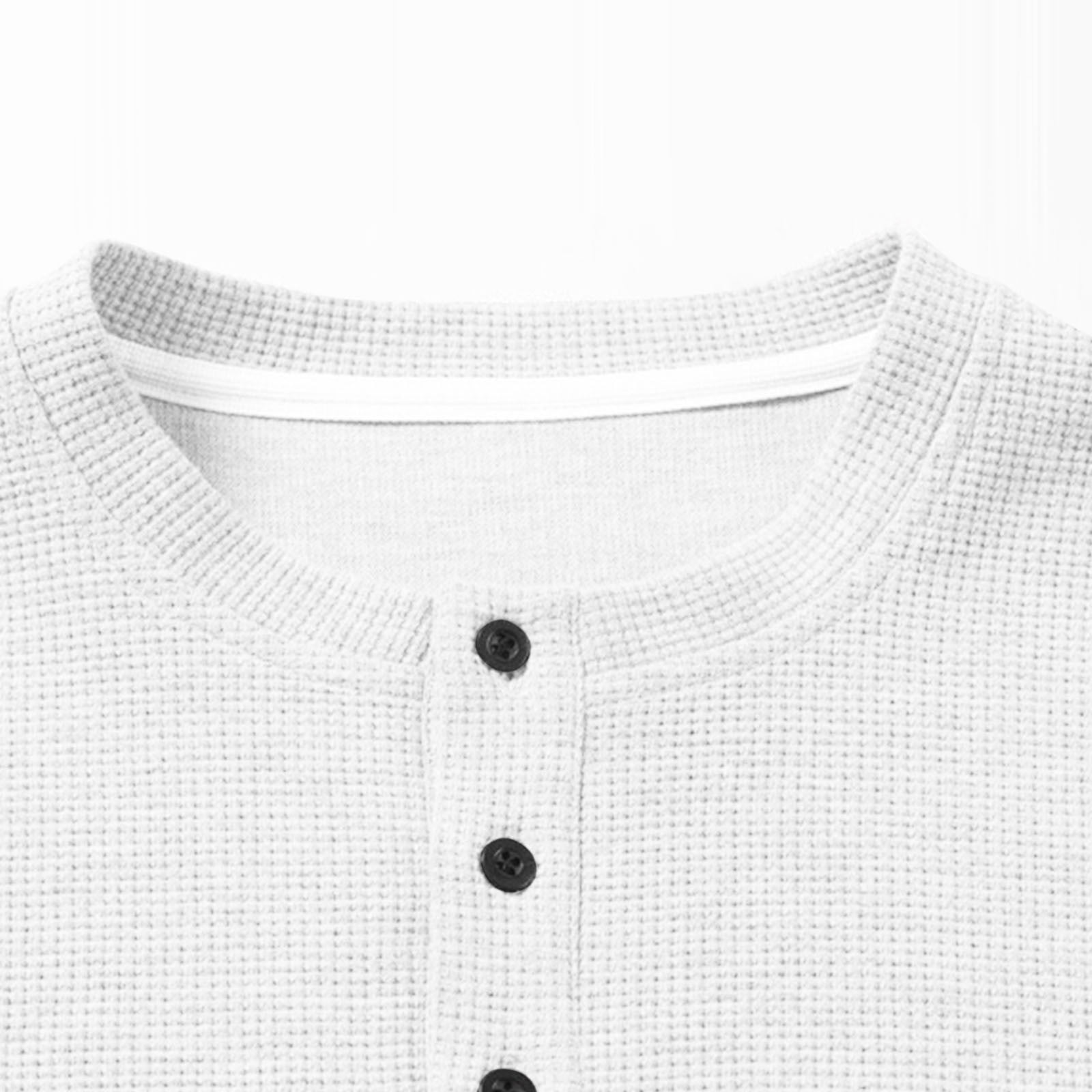 Henley gris goudron - Col à boutons
