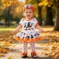 thumbnail image 2 of Toddler Baby Girls Outfits My First Halloween Letter Witch Hat Tutu Skirt Dress Set with Headband and Socks Clothes Set for Infants 6-12 Months, 2 of 7