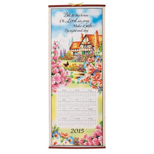 DualSided 2 Year Scroll Calendar, Bless This House Design Ideal for