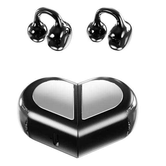 Audífonos Bluetooth Clip Mini Corazón, Audífonos con Micrófono, Audífonos para el Gym Xtellar negro