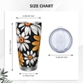 thumbnail image 4 of Fotbe Yellow White Daisy Pattern Pattern 20 oz Tumbler Stainless Steel Vacuum Insulated Coffee Ice Cup Double Wall Travel Flask Leak-proof Coffee Cup-Without Straw, 4 of 8