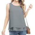 thumbnail image 1 of Camisas de gasa sin mangas,Top de gasa para mujer Top de gasa sin mangas doble Top de gasa sin mangas para mujer Fiel a su promesa, 1 of 6