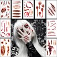 thumbnail image 4 of Tatuajes Temporales yeacher pegatinas Horror Falsa Herida Cicatriz 9 estilos, 4 of 7