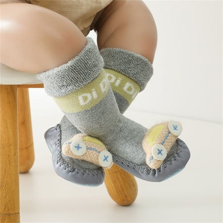 

Cathalem Toddler Girl Light up Shoes Winter Children Toddler Boys And Girls Long Tube Sock Shoes Flat Bottomed Boy Slip on Shoes Grey 6 Months