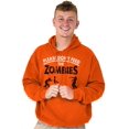 thumbnail image 5 of Please Don’t Feed the Zombies Hoodie Sweatshirt Women Men Brisco Brands L, 5 of 6