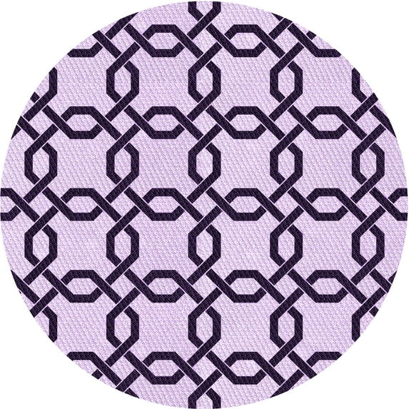 Ahgly Company Machine Washable Indoor Round Transitional Rebecca Purple Area Rugs, 4' Round
