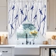 thumbnail image 2 of Swag Curtain Valances Bird Branches Swag Valances for Kitchen Windows Blue Leaves Tree Short Topper Curtains Valance Tier Pair for Kitchen Bedroom Living Room Bathroom 28"x36", 2 of 8