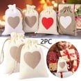thumbnail image 2 of kjfeif 2PCS Burlap Drawstring Gift Bags 3.9*6.1 Inches Mother's Day Heart Fabric Cloth Jute Pouches Bags for Wedding Shower Party Favor,Coffee,Jewelry,DIY Craft Bags, 2 of 9