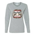 thumbnail image 3 of Baseball Mom Jaguar Print Sports Womens Graphic Long Sleeve T-Shirt, Heather Grey, X-Large, 3 of 5