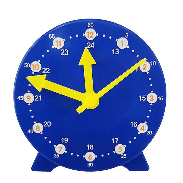 Reloj de aprendizaje para niños, reloj de aprendizaje para estudiantes, reloj de engranajes de 12/24 horas, para mayores de 4 años, azul.