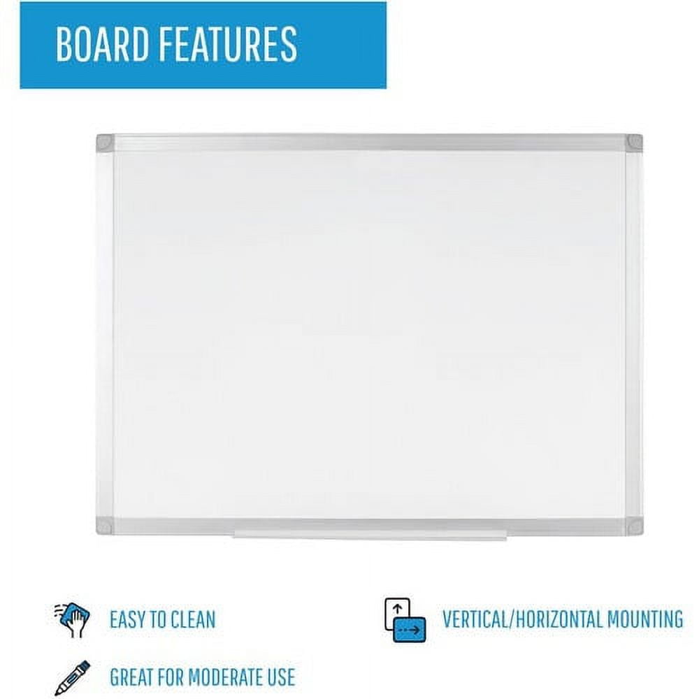 Bi-Silque Ayda Melamine Dry Erase Board 18" W x 24" H - Melamine Surface, Rectangle, Horizontal/Vertical - 1 Each, Multicolor