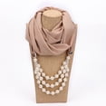 thumbnail image 3 of LaMaxPa 2019 New Fashion Women Solid Jewelry Pendant Chiffon Scarf Pearl Shawls and Wraps Soft Female Accessories 65Colors, 3 of 4
