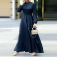 thumbnail image 2 of Elegant Women's Long Sleeve Button Down Abaya Casual Dress Dubai Fashion Outerwear, 2 of 3