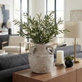 thumbnail image 3 of Terracotta Triple Handle Vase for Living Room Decor - Casual Home Decor Accent for Entryway, Bedroom, and Office Shelf - Decorative Flower Vase for House and Dining Room Table - 10", Ivory & Tan, 3 of 12