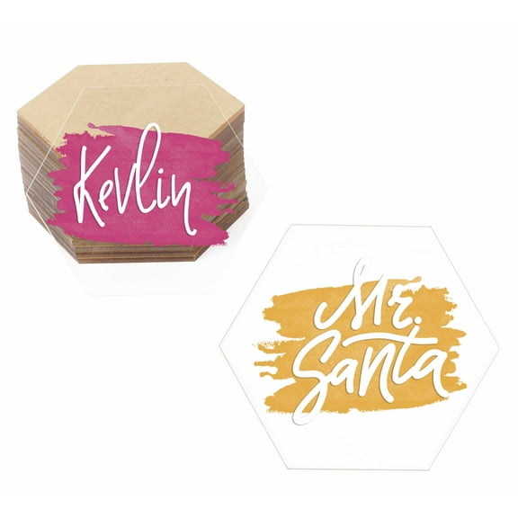 Inkdotpot Laser Cut Acrylic Ornament Blank with Holes Predrilled DIY Christmas Tree Decoration, Stocking Name Tag- Holiday Tags- 3mm Thick- 25 Pack