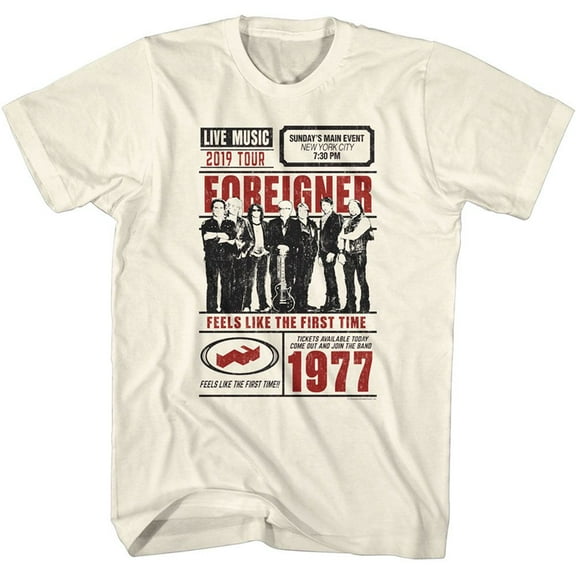 Foreigner Live Natural Adult T-Shirt