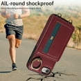 thumbnail image 6 of Allytechgroup Wallet Case for Apple iPhone SE 2022/2020/ iPhone 7 8, With Shoulder Strap Cards Slots Ring Holder Stand Cards Slots RFID Blocking Phone Case for Girls Women, Red, 6 of 11