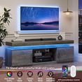 thumbnail image 3 of FANRAL Led TV Stand for Living Room,Bedroom TV Stand for 65 inch TV,Modern Entertainment Center,Wood TV Stand TV Cabinet with Power Outlet & Rgb Led Lights & Adjustable Glass Shelf,Gray, 3 of 9
