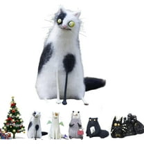 Wool Felt Familiars – Quirky Handmade Companions,Animal Figurine Desk Decor Soft Sculpture Unique Collectible Anxious Mother Opossum Big Eyed Mini Decor