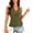 Army Green, variant on Women's Elegant Solid Color Sleeveless Halter Top – Wrap Front Ruched Fitted Crop Top with Gold Buckle Asymmetrical Hem Black，L