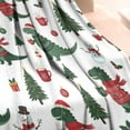 thumbnail image 3 of White Cartoon Christmas Dinosaurs Sweaters Pattern Blanket,Comfortable Soft Flannel Throw Blanket,All Season,Warm Lightweight Blankets for Sofa Bed Couch Living Room Chair,30"x40", 3 of 4