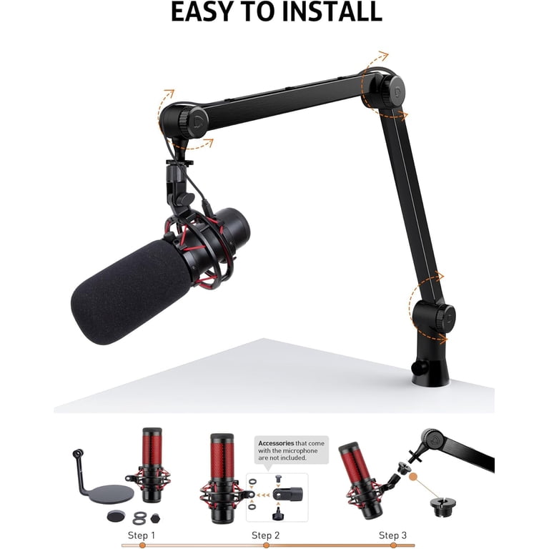 SUNMON QuadCast Mirophone Stand - Upgraded Heavy Duty Mic Boom Arm