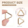 thumbnail image 2 of Triangle Ring Buckle Metal Spring Snap Clip Jump Rings Keychain Belt Fastener for DIY Purses Gold 0.78", 2 of 7