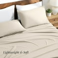 thumbnail image 4 of Ivy Union Microfiber Sheet Set - 3-Pieces - Breathable - Deep Pocket, Twin XL, Sand, 4 of 10
