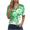 thumbnail image 1 of Blusas de Manga Corta para Mujeres Impresas Cuello Redondo Casual, Top de Algodón de Imitación para el Hogar Y el Uso Diario, 1 of 6