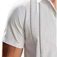 thumbnail image 5 of Mens Big & Tall Cuban Guayabera Shirt Casual Button Down Shirts Short Sleeve Summer Beach Shirts Size S-5XL White, 5 of 6