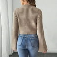thumbnail image 4 of Fengactive Women's Knit Sweater 2025 Fashion Pullover Loose Long Sleeve Crew Neck Big Bow Solid Casual Soft Tops, 4 of 5