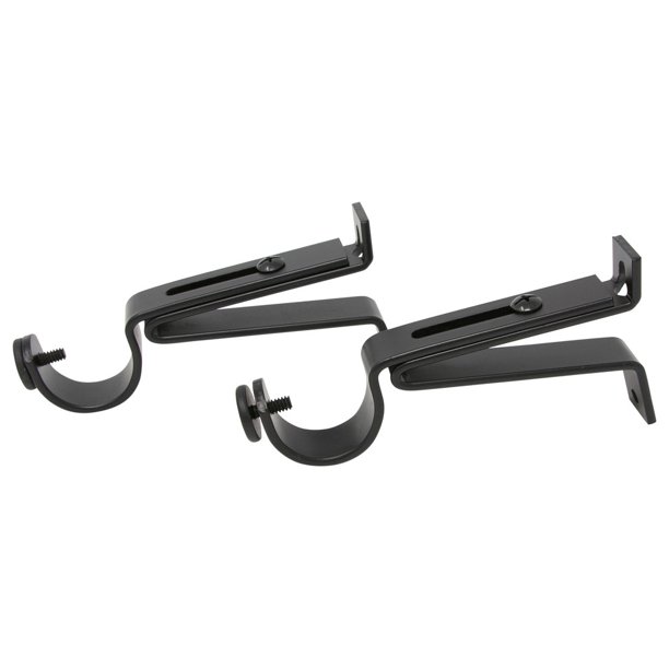 Urbanest Adjustable Rod Bracket, 7/8"1 1/8" Rod, Black, Set of 2