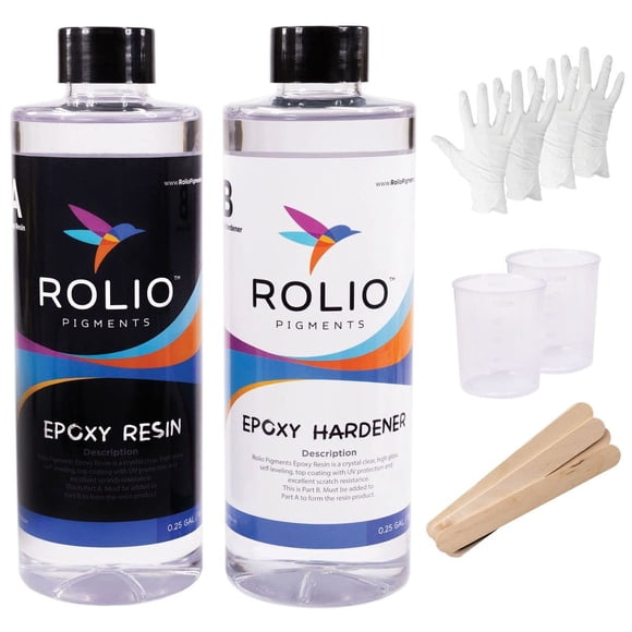 Kit de resina epóxica Rolio Crystal Clear 946 ml con accesorios