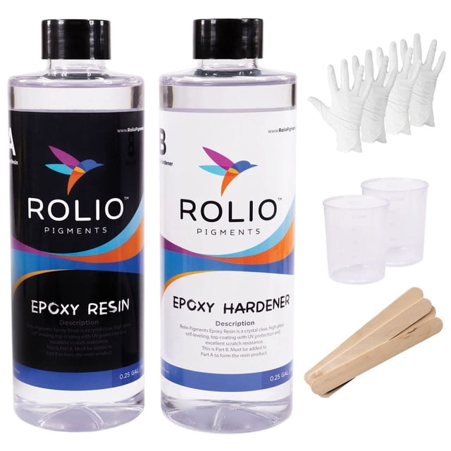 Kit de resina epóxica Rolio Crystal Clear 946 ml con accesorios