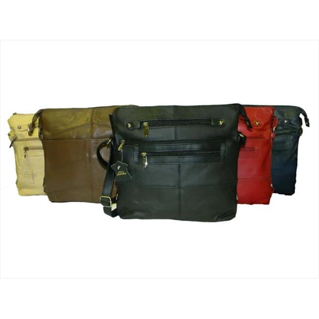 Leather in Chicago kp0093r Cowhide Leather Messenger Bag in Red