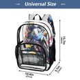 thumbnail image 4 of Clear PVC Backpack 12L Transparent Shoulder Bag with Mesh Pockets Racing Splash Pattern, 4 of 7