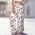 thumbnail image 5 of Endives Women's Wide Leg Pants Heart Print Casual Loose Baggy Pants With Pockets Lounge Pants, 5 of 6