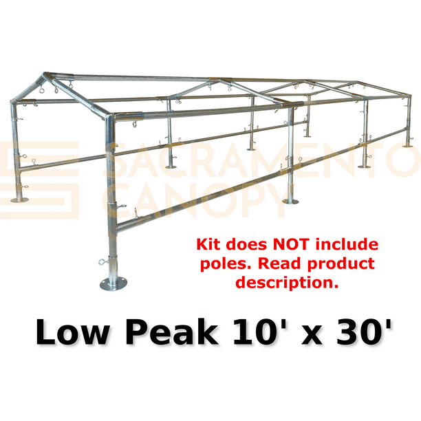 Low Peak Canopy Fittings Kits (10' Wide) DIY Greenhouse, RV & Boat