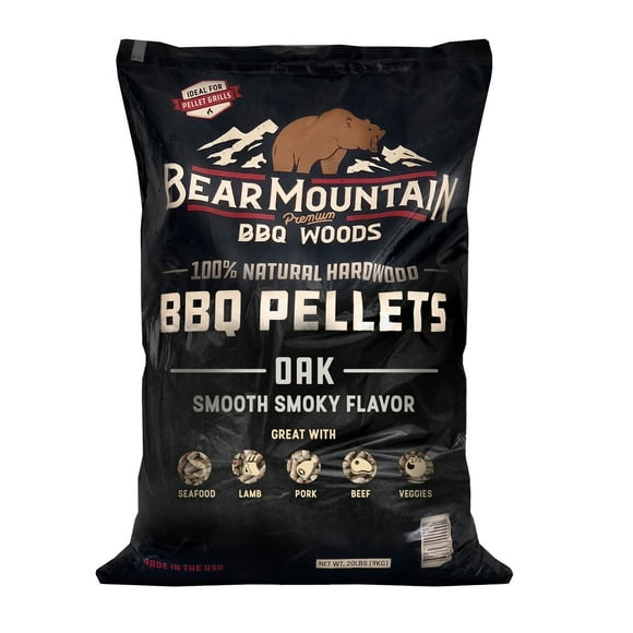 Bear Mountain BBQ Premium All-Natural Hardwood Oak Smoker Pellets, 20 Lbs