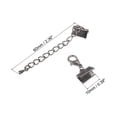 thumbnail image 2 of Unique Bargains 10Set Ribbon Crimp Clamp Ends Lobster Claw Clasps & Chain 10mm Metallic Black for DIY, 2 of 7
