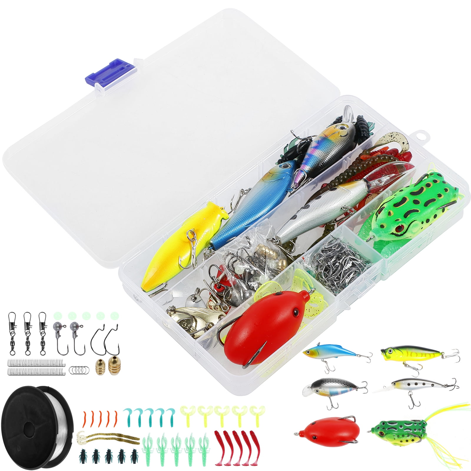 Lzvxtym Fishing Lures,Fishing Lures Kit,Fishing Bait Lure Set for Saltwater Freshwater,with Tackle Box,164Pcs