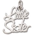 thumbnail image 1 of Sterling Silver 20" .8mm Box Chain Cursive Little Sister Word Pendant Necklace, 1 of 2