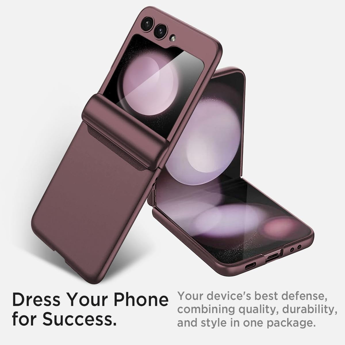 Case for Samsung flip 5 case with Hinge Protection, Galaxy Z Flip 5 Case Screen Protector Slim Folding Free Anti-Drop Shockproof Magnetic Hinge Case for Galaxy Z Flip 5 Case (Wine)