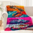 thumbnail image 3 of Cool Colorful Racing Print Blanket, Flannel Blanket, Super Soft Blanket, Suitable For Sofa, Living Room-SinKeeU, 3 of 4