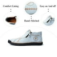 thumbnail image 2 of Men's Casual Boots Fashion Microfiber Leather Zipper Slip On Boots Handmade Comfortable Non Slip Hiking Driving Ankle Booties Blue 10.5 US, 2 of 7