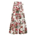 thumbnail image 4 of Women's Palazzo Wide Leg Pants High Waist Floral Print Tie Up Boho Hippie Trousers Beachwear, 4 of 6
