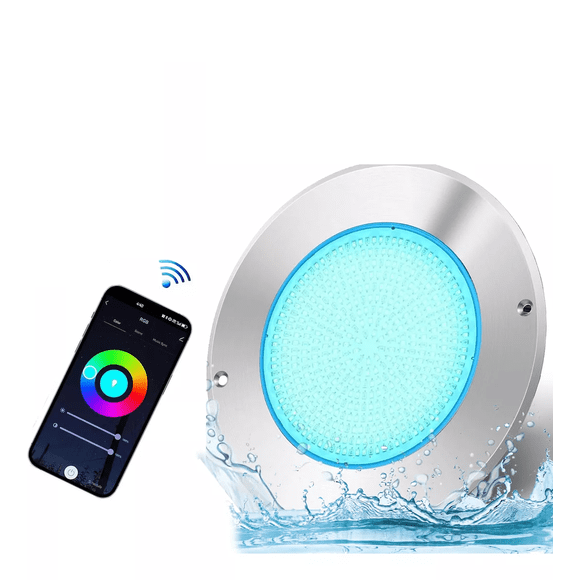 Luces Para Alberca Ultra Delgado 12v18w Rgb Con Remoto Y App BLANCO