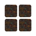 thumbnail image 2 of Kll Square Drink Coasters Set Of 4,Pu Leather Absorbent Coasters Set Decorative Coffee Cup Coasters Housewarming Gift For Home Decor-Polynesian Turtles, 2 of 9